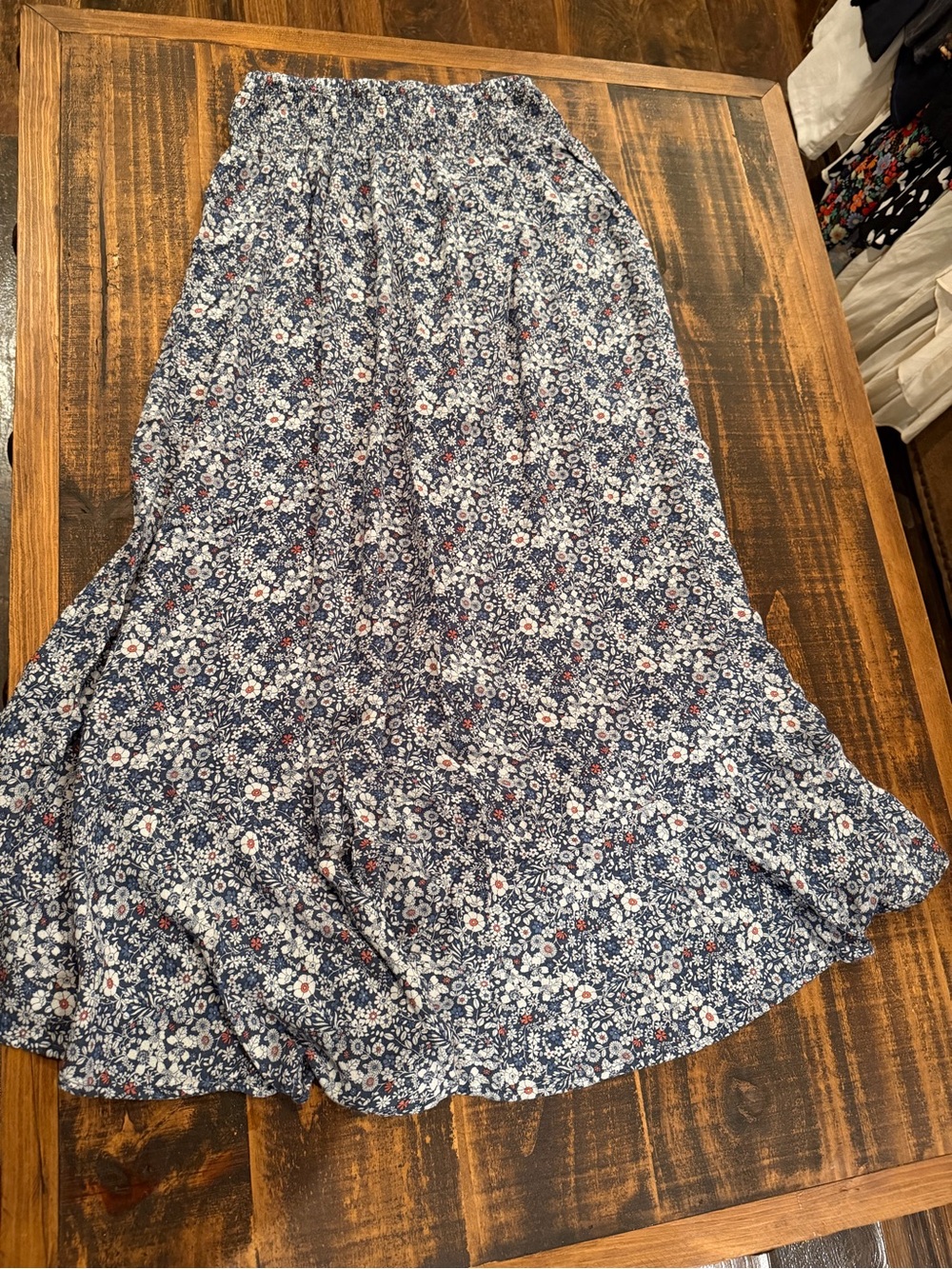 Rachel Zoe Blue Floral Maxi Skirt with Tassel Drawstring - Picture 6 of 7